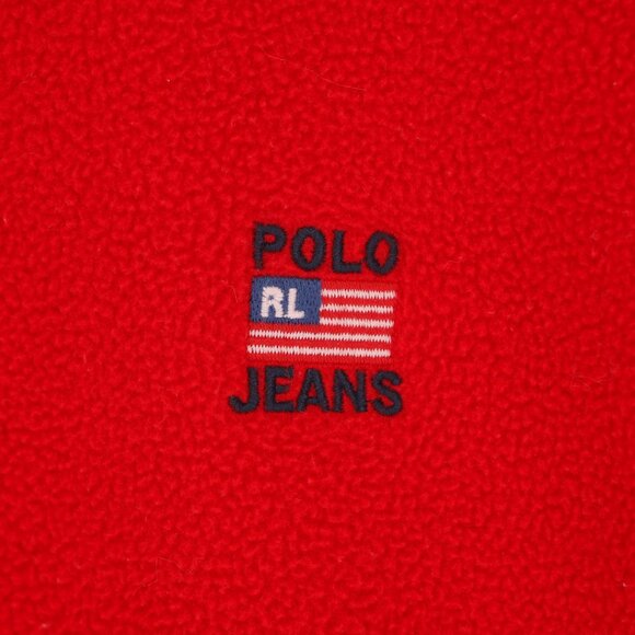 VINTAGE RALPH LAUREN POLO JEANS CO. Men's Quarter-Zip Fleece Pullover Size S - Picture 4 of 5